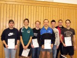 Die Sieger der Klasse Herren D beim 1. Kreisranglistenturnier der Erwachsenen in der Saison 2008/2009 in Ebern.