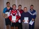 Die Sieger der Klasse Herren D bei den Kreismeisterschaften der Erwachsenen und Senioren in der Saison 2000/2001 in Knetzgau.