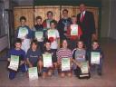 Die Sieger der Minimeisterschaften der Jungen Altersklasse 1990/1991 in der Saison 2002/2003 in Ebern.