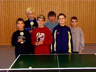 Die Endspielteilnehmer der Pokalendrunde der Jungen in der Saison 2003/2004 in Ebern.