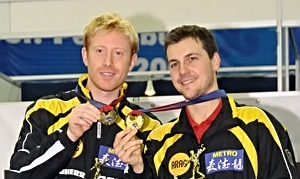 Tischtennis Doppel Europameister 2008 Timo Boll und Christian Süß