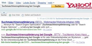 Suchmaschinenoptimierung bei Yahoo