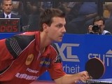 Timo Boll erwartet Aufschlag bei der Tischtennis EM 2009 in Stuttgart