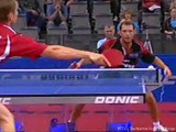 Zoltan Fejer-Konnerth spielt Werner Schlager bei der Tischtennis EM 2009 in Stuttgart aus