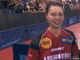 Wu Jiaduo freut sich bei der Tischtennis EM 2009 in Stuttgart