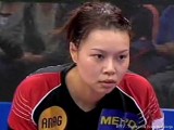 Wu Jiaduo wartet angespannt bei der Tischtennis EM 2009 in Stuttgart