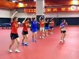 Gangnam-Style durch Chinas Damen Tischtennis B-Kader